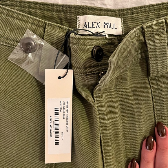 Alex Mill Phoebe Cargo Pants Army Green - Picture 6 of 7